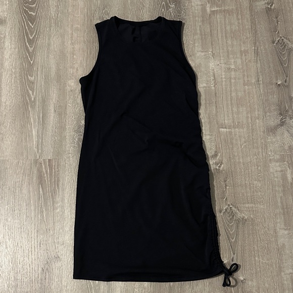 Lululemon 6 Cinch It Pima‎ Cotton Black Casual Stretchy Sleeveless Women’s Dress - Picture 2 of 9